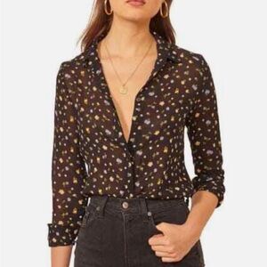 Reformation VIOLET BLOUSE IN LANSKY FLORAl PRINT TOP